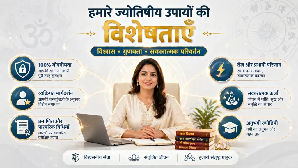 हमारे ज्योतिषीय उपायों की विशेषताएँ