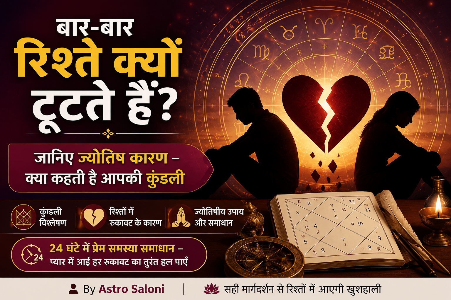 रिश्ते टूटने के ज्योतिष कारण